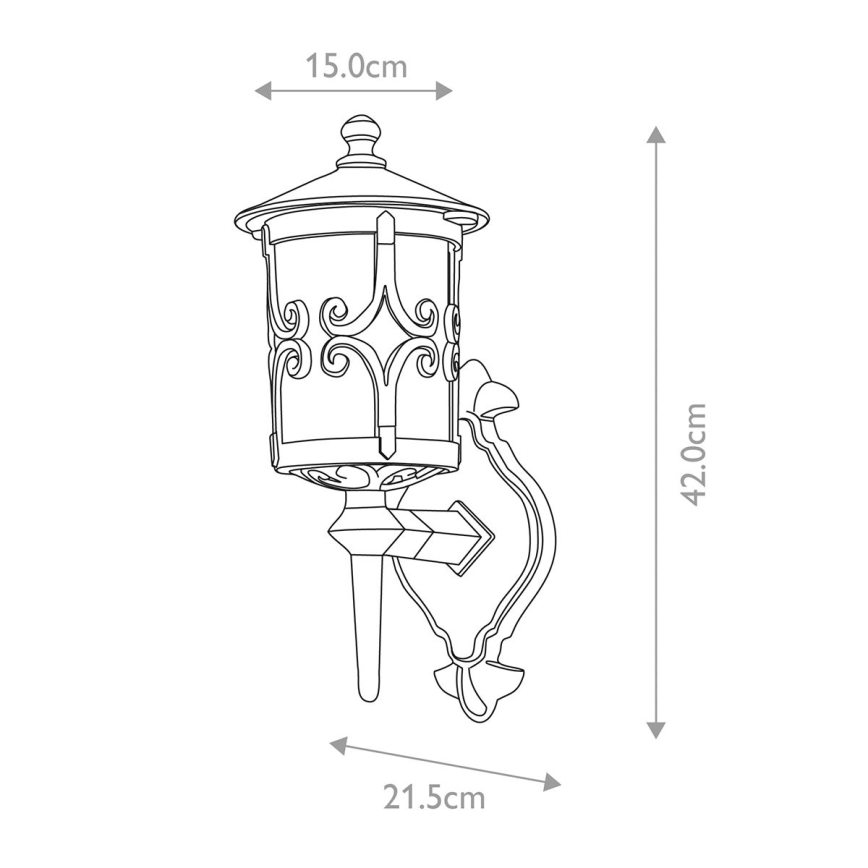 Elstead - Wandlamp voor buiten HEREFORD 1xE27/100W/230V IP23 zwart