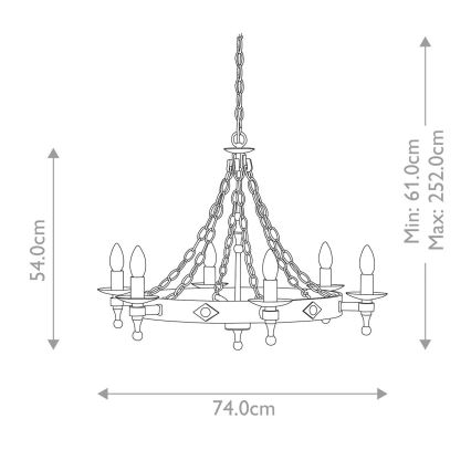 Elstead - Hanglamp aan een ketting WARWICK 6xE14/60W/230V