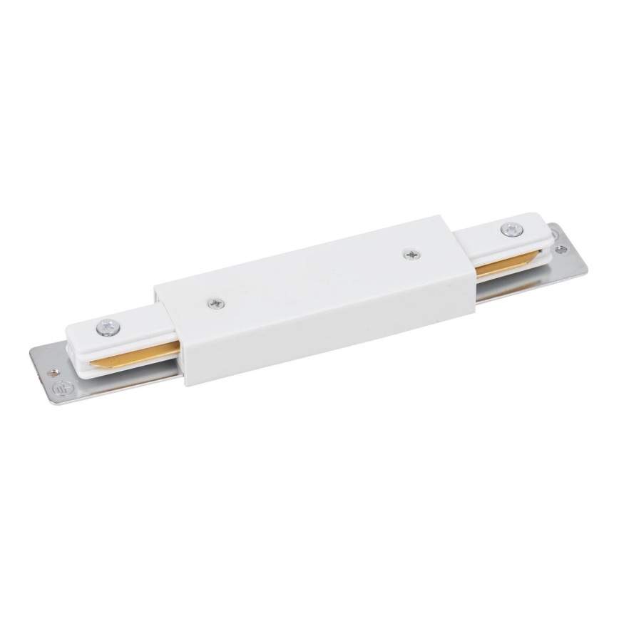 Embout du système de rail avec connexion électrique monophasée TRACER droit blanc