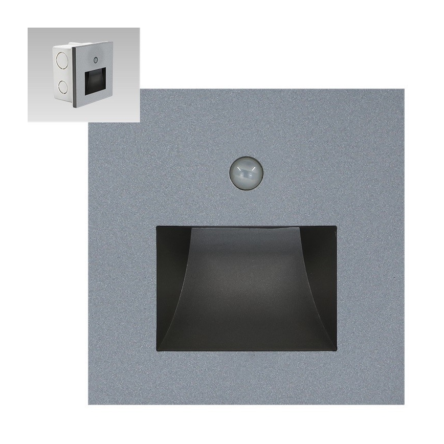 Emithor 70416 - LED Trapverlichting met sensor SUNNY LED/1W/230V 4000K grijs