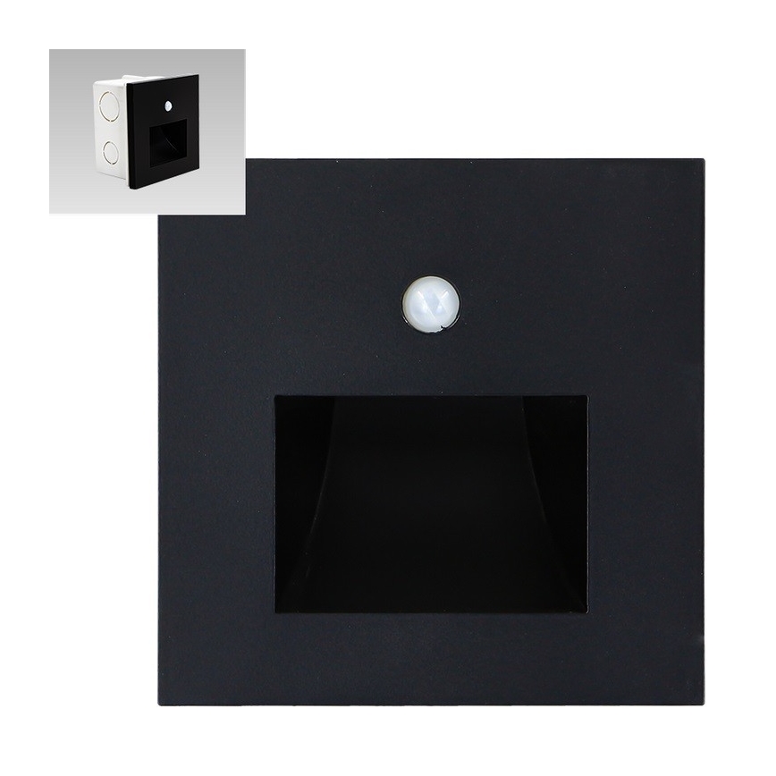 Emithor 70418 - LED Trapverlichting met sensor SUNNY LED/1W/230V 4000K zwart