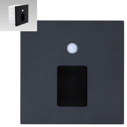 Emithor 70424 - Spot d'escalier avec détecteur VIX LED/1W/230V 4000K noir