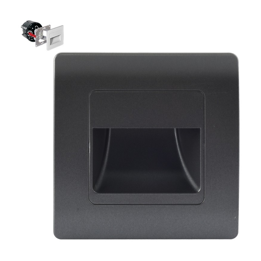 Emithor 70438 - LED Trapverlichting STEP LIGHT LED/1W/230V 4000K zwart