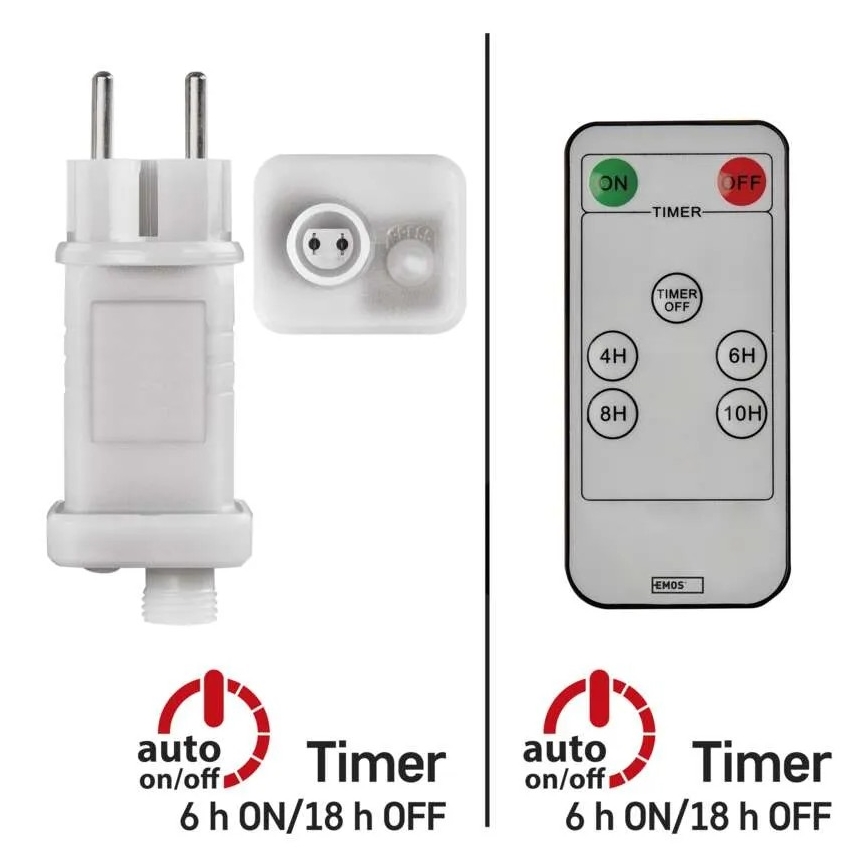 Alimentation pour connexion d'illuminations de Noël 230V IP44 + Télécommande
