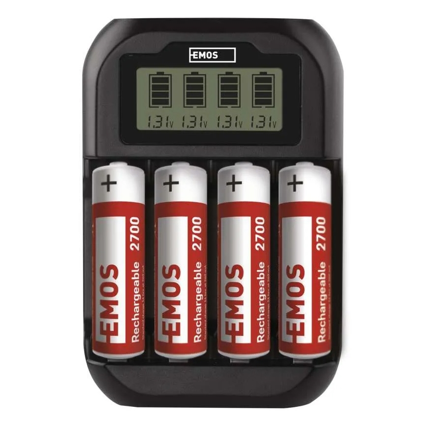 Batterij oplader met LCD scherm 4xAA/AAA 5V