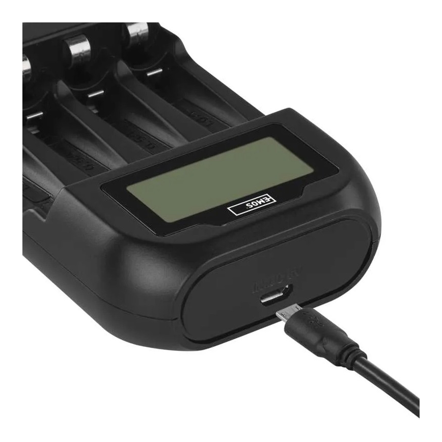 Batterij oplader met LCD scherm 4xAA/AAA 5V