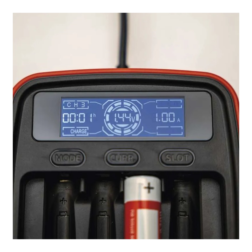 Batterij oplader met LCD scherm 4xAA/AAA 5V