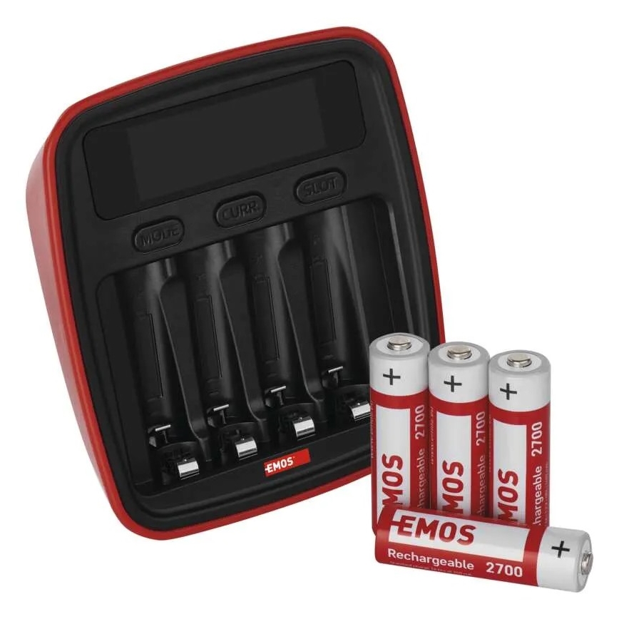 Batterij oplader met LCD scherm 4xAA/AAA 5V