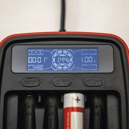 Chargeur de piles avec écran LCD 4xAA/AAA 5V