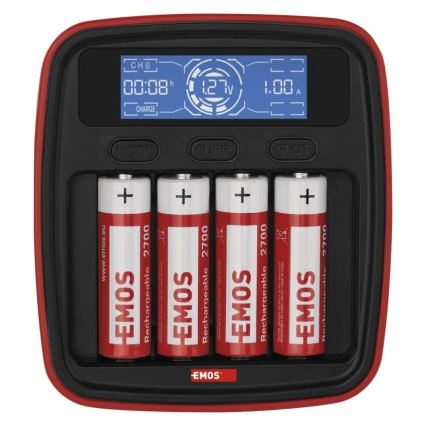 Chargeur de piles avec écran LCD 4xAA/AAA 5V