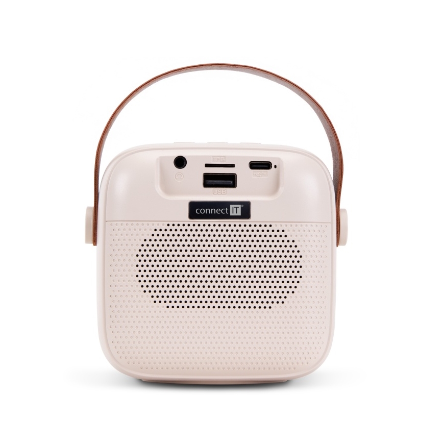 CONNECT IT CSP-1010-BG - Enceinte LED RGB avec microphones sans fil 2Mic 5W/1200 mAh + 2x 400 mAh crème/doré