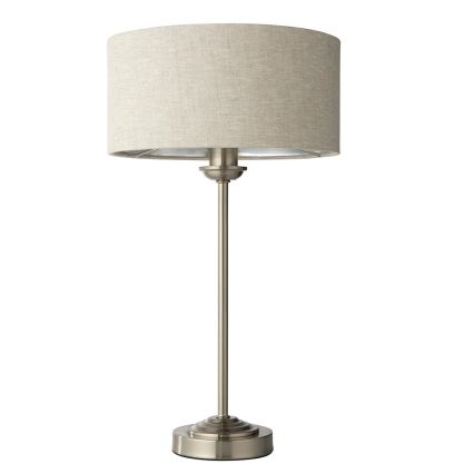 Endon 100646 - Lampe de table HIGHCLERE 1xE14/7W/230V beige/chrome mat Ø 25 cm
