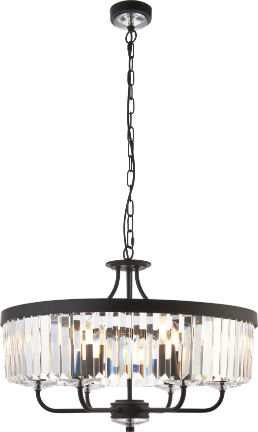 Endon 100711 - Lustre à chaîne CHESTERFIELD 6xE14/6W/230V Ø 55 cm noir