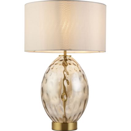 Endon 101150 - Dimbare tafellamp ERIN 1xE27/10W/230V wit/messing/rookbeige