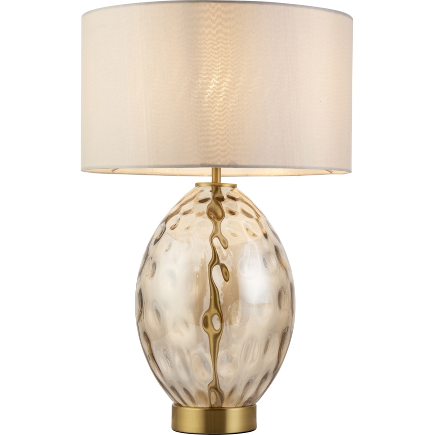 Endon 101150 - Dimbare tafellamp ERIN 1xE27/10W/230V wit/messing/rookbeige