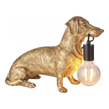 Endon 101187 - Tafellamp DACHSHUND 1xE27/10W/230V goud