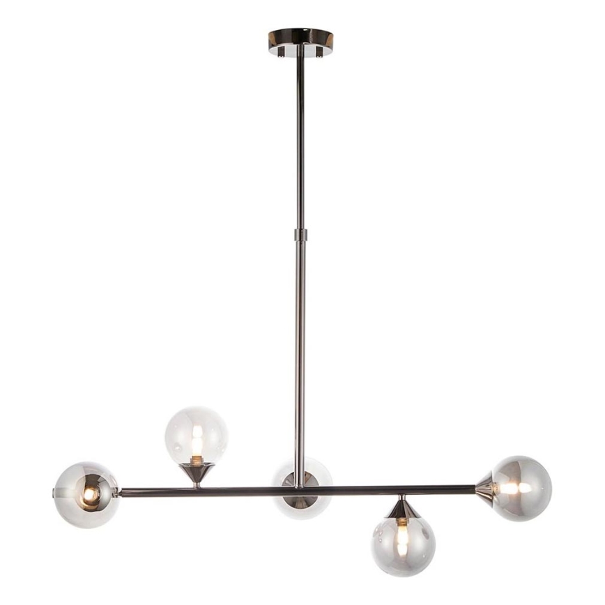 Endon 101348 - Hanglamp met stang OTIS 5xG9/3W/230V zwart-chroom/rookzwart