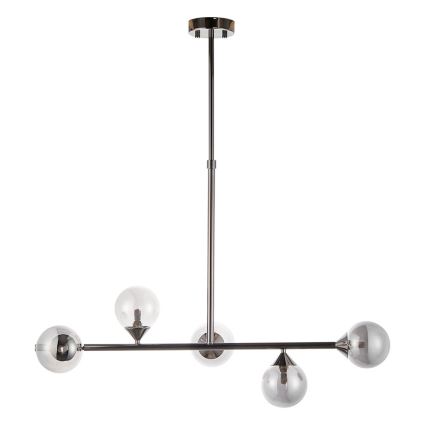 Endon 101348 - Hanglamp met stang OTIS 5xG9/3W/230V zwart-chroom/rookzwart