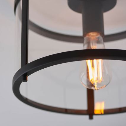 Endon 101540 - Plafonnier HOPTON 1xE27/10W/230V noir