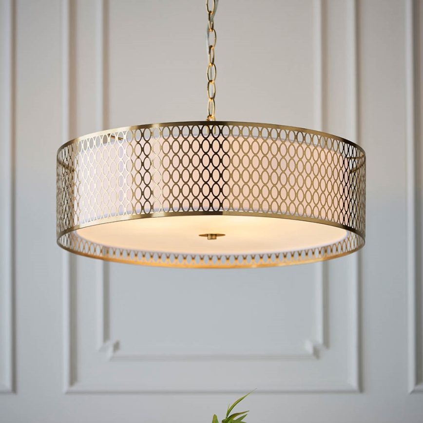 Endon 101569 - Kroonluchter met ketting CORDERO 3xE27/10W/230V goud
