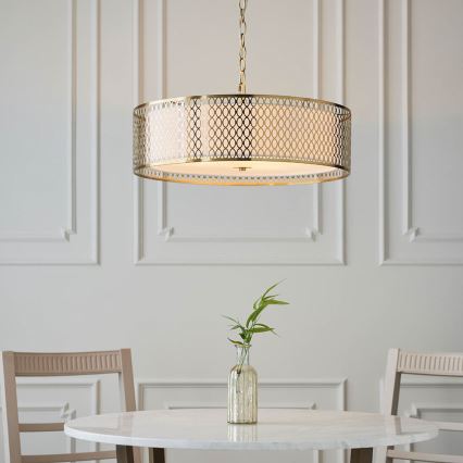Endon 101569 - Kroonluchter met ketting CORDERO 3xE27/10W/230V goud