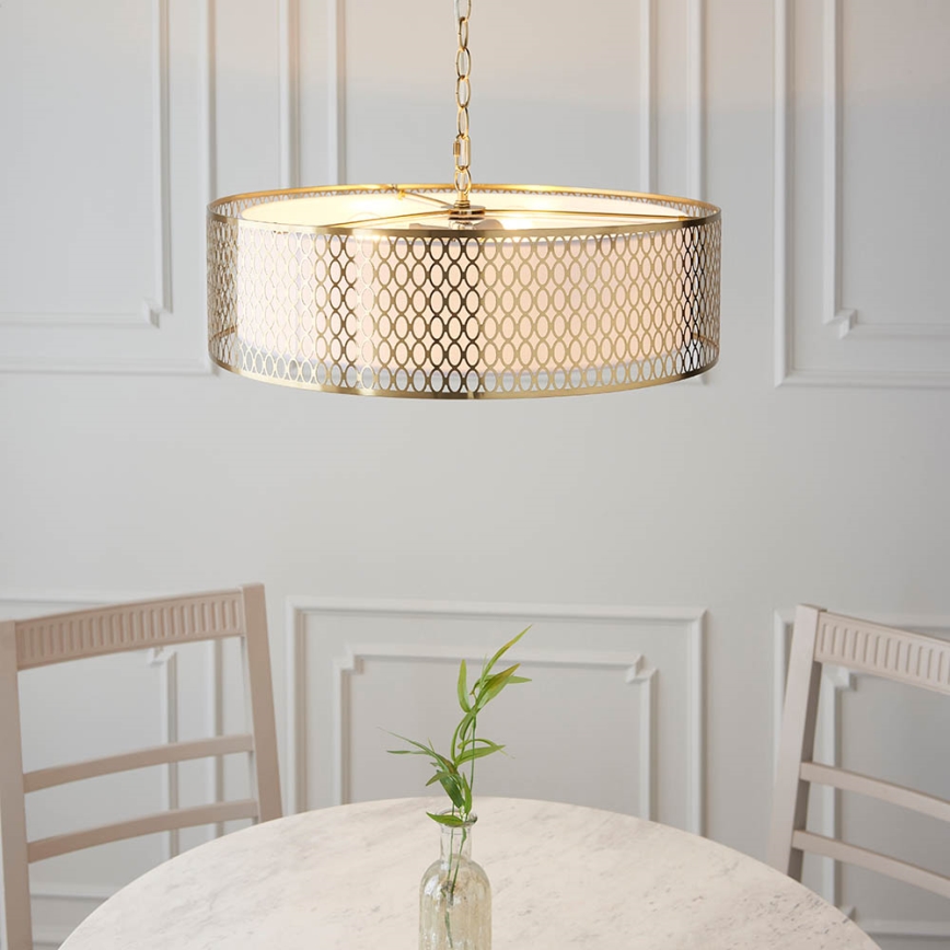 Endon 101569 - Kroonluchter met ketting CORDERO 3xE27/10W/230V goud