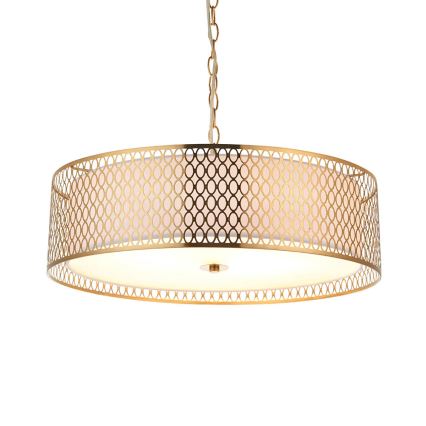 Endon 101569 - Kroonluchter met ketting CORDERO 3xE27/10W/230V goud