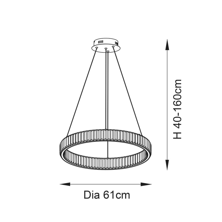 Endon 102255 - Dimbare pendellamp aan kabel LAGUNA LED/36W/230V glanzend chroom