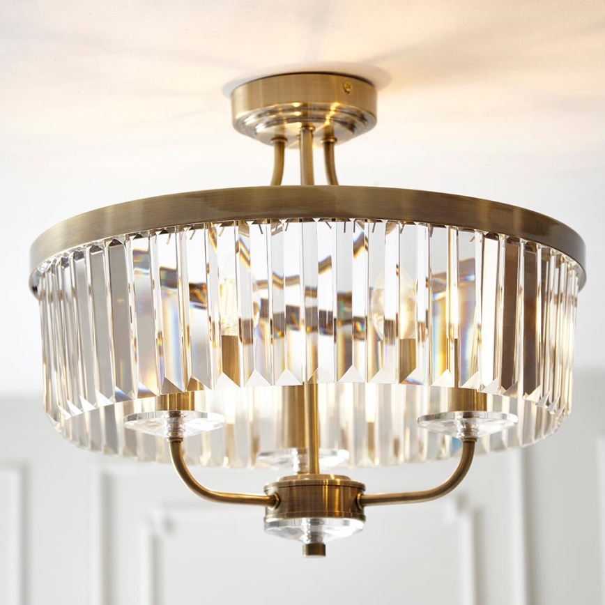Endon 102506 - Bevestigde hanglamp CHESTERFIELD 3xE14/6W/230V diameter 45 cm messing