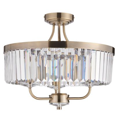 Endon 102506 - Bevestigde hanglamp CHESTERFIELD 3xE14/6W/230V diameter 45 cm messing