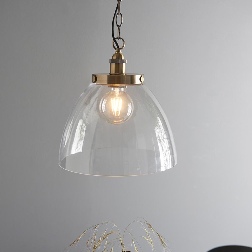 Endon 102926 - Hanglamp aan een ketting HANSEN 1xE27/10W/230V messing