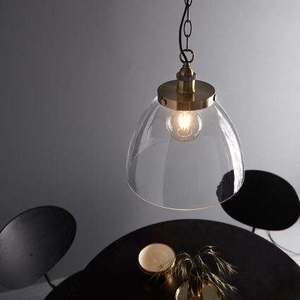 Endon 102926 - Hanglamp aan een ketting HANSEN 1xE27/10W/230V messing