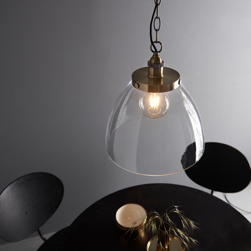 Endon 102926 - Hanglamp aan een ketting HANSEN 1xE27/10W/230V messing