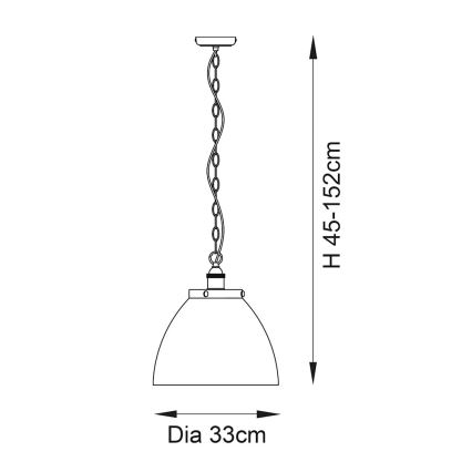 Endon 102926 - Hanglamp aan een ketting HANSEN 1xE27/10W/230V messing