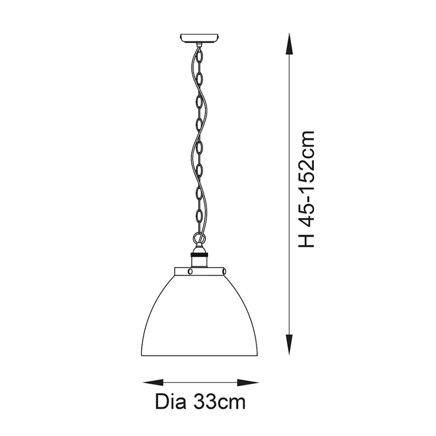 Endon 102926 - Hanglamp aan een ketting HANSEN 1xE27/10W/230V messing