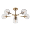 Endon 103171 - Hanglamp met vaste pendel ALLEGRA 6xE14/7W/230V messing/doorzichtig