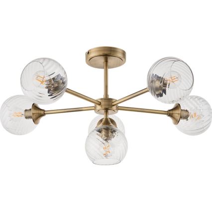Endon 103171 - Hanglamp met vaste pendel ALLEGRA 6xE14/7W/230V messing/doorzichtig