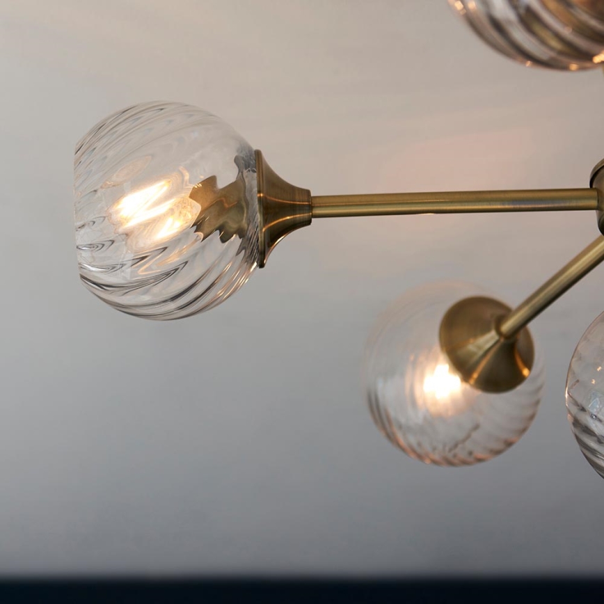 Endon 103171 - Hanglamp met vaste pendel ALLEGRA 6xE14/7W/230V messing/doorzichtig