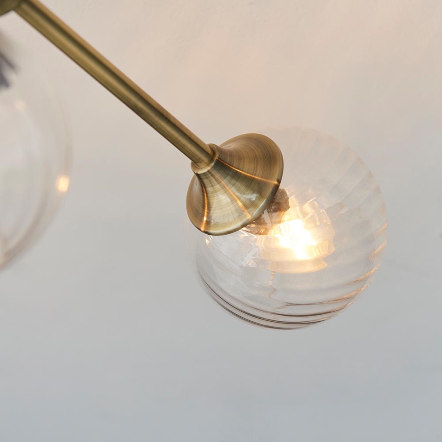 Endon 103171 - Hanglamp met vaste pendel ALLEGRA 6xE14/7W/230V messing/doorzichtig