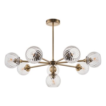 Endon 103172 - Hanglamp met vaste pendel ALLEGRA 8xE14/7W/230V messing/doorzichtig