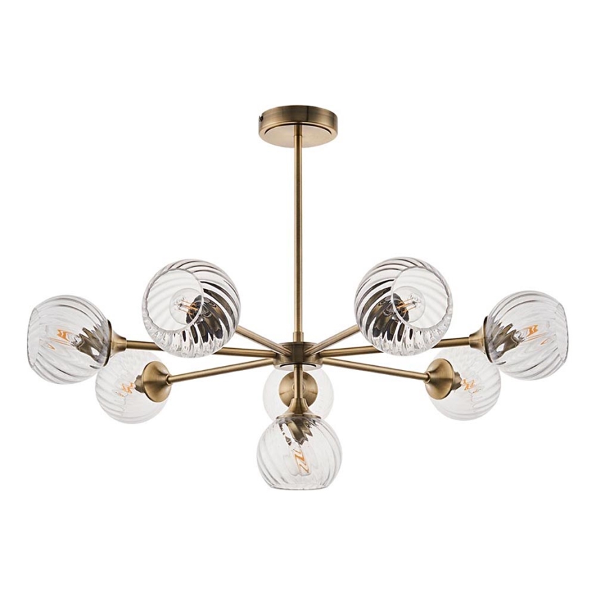 Endon 103172 - Suspension-barre ALLEGRA 8xE14/7W/230V laiton/transparent