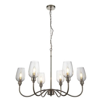 Endon 103315 - Kroonluchter aan ketting 6xE14/6W/230V glanzend chroom