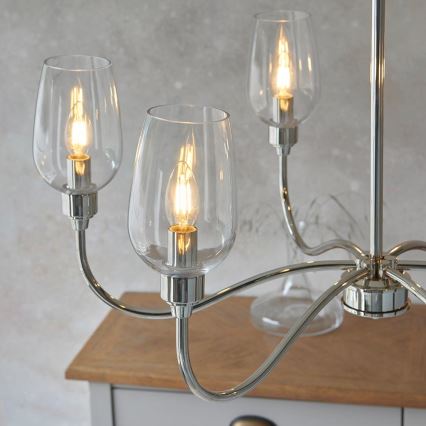 Endon 103315 - Kroonluchter aan ketting 6xE14/6W/230V glanzend chroom