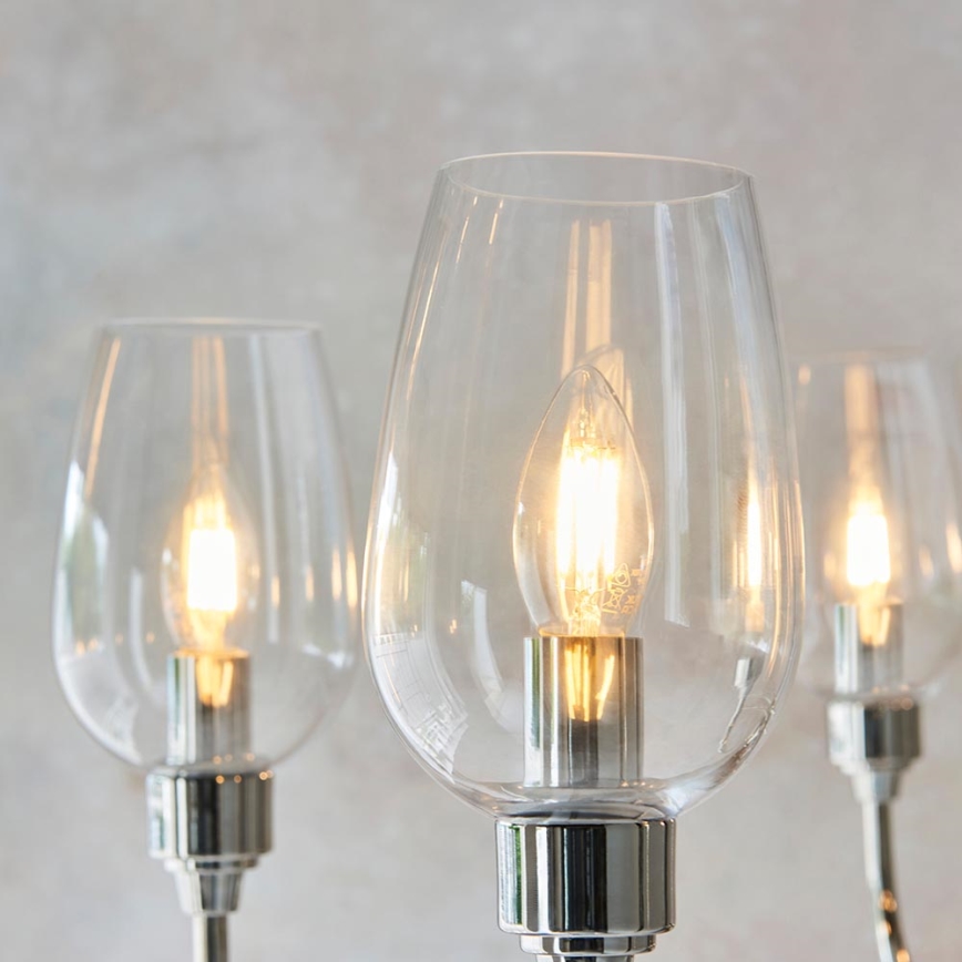 Endon 103315 - Lustre suspendu sur chaîne 6xE14/6W/230V, finition chrome brillant