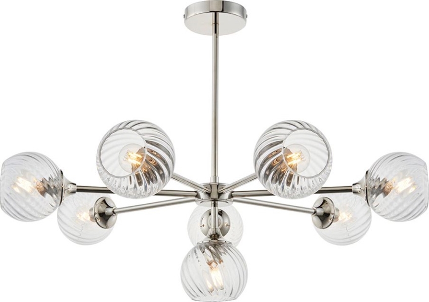 Endon 104051 - Kroonluchter met stang ALLEGRA 8xE14/7W/230V glanzend chroom