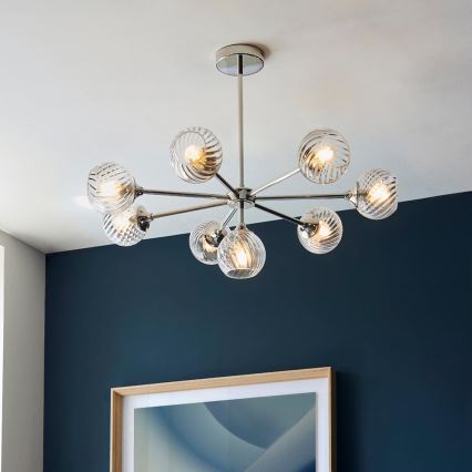 Endon 104051 - Kroonluchter met stang ALLEGRA 8xE14/7W/230V glanzend chroom