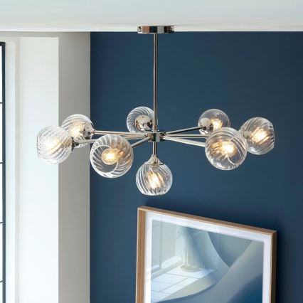 Endon 104051 - Kroonluchter met stang ALLEGRA 8xE14/7W/230V glanzend chroom