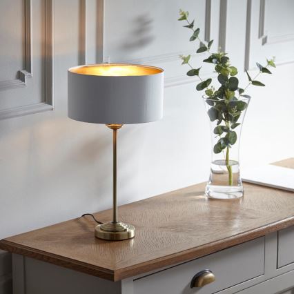 Endon 104054 - Lampe de table HIGHCLERE 1xE14/7W/230V blanc/laiton d. 25 cm