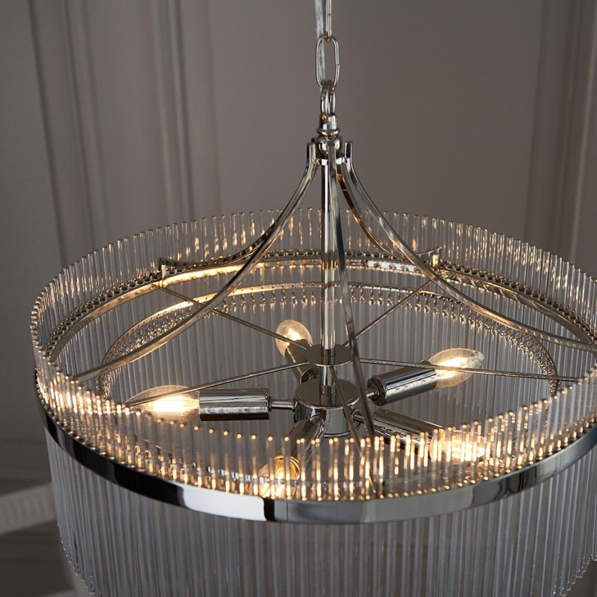 Endon 104112 - Lustre à chaîne MARIETTA 5xE14/7W/230V chrome brillant/transparent
