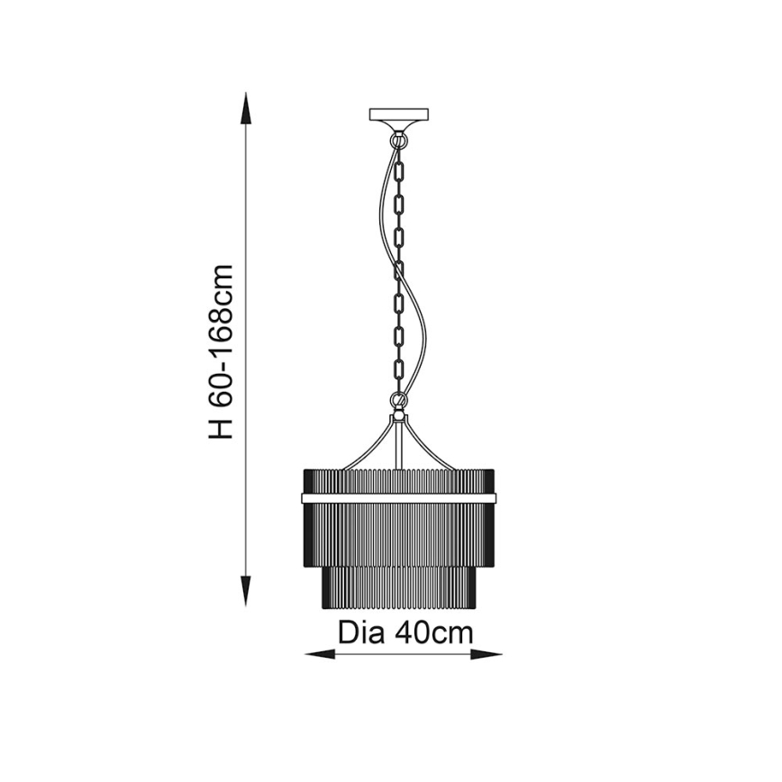 Endon 104113 - Kroonluchter aan ketting MARIETTA 3xE14/7W/230V glanzend chroom